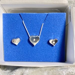 Vintage Avon sterling silver diamond accent heart